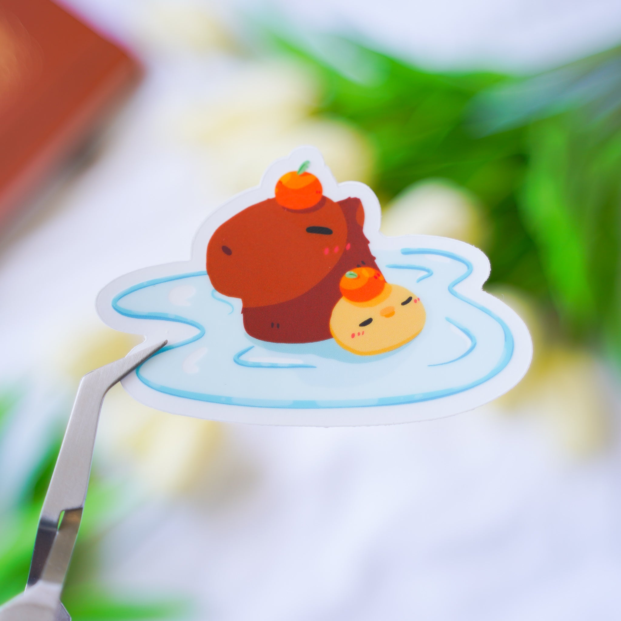 Clear Matte Capybara Bath Sticker