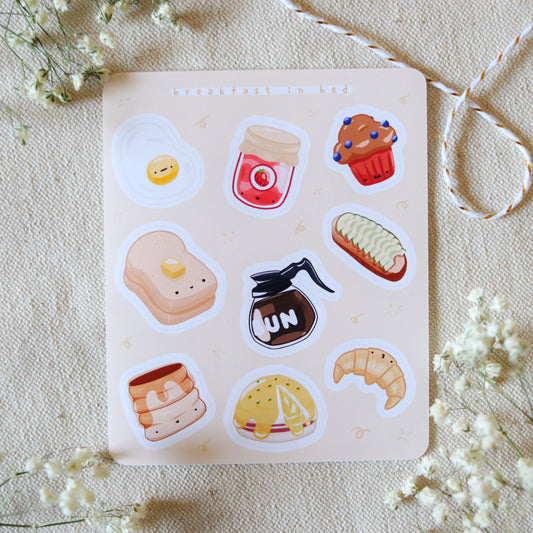 Breakfast in Bed Sticker Sheet