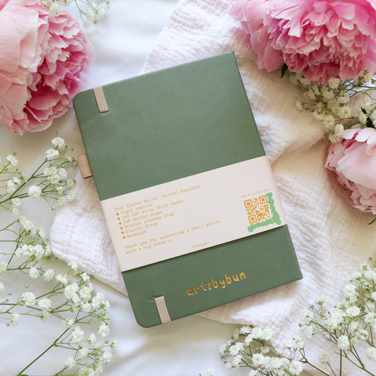 B6 Matcha Peony Chonky Journal